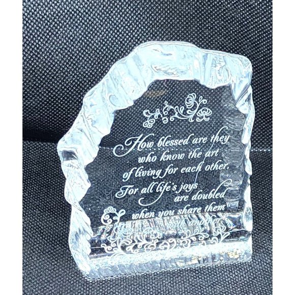 Rare How Blessed Are They Inspirational Paperweight, Shelf Home Decor Crystal - Picture 7 of 13